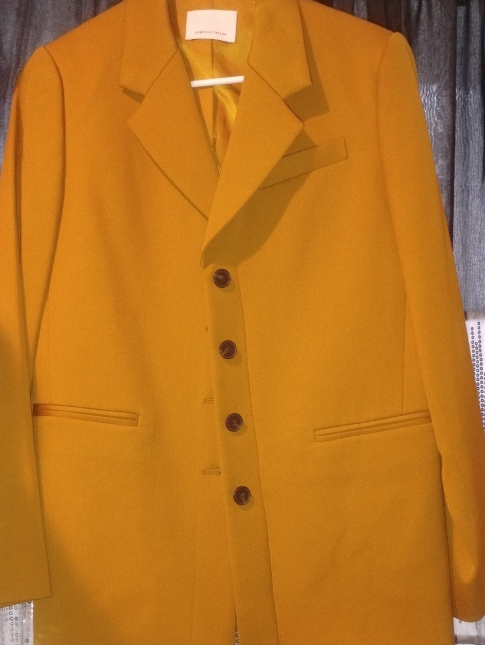 Women's Mustard Yellow Single-Breasted Blazer